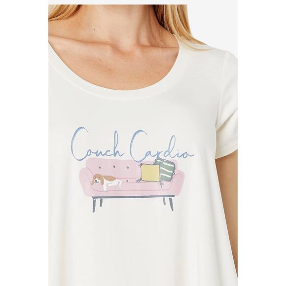 HUE Other - NWOT Hue Pajama Top Couch Cardio Lazy Dog Women's S Small Novelty Print